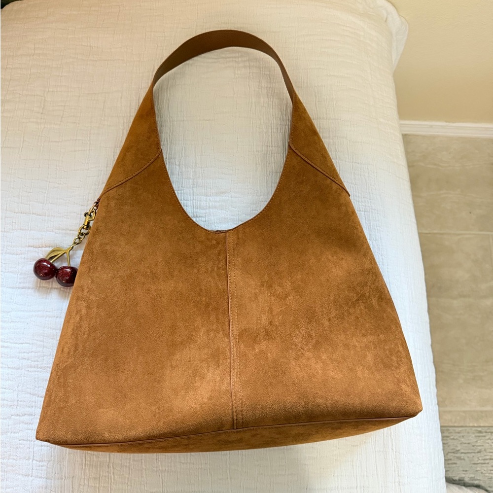 Elegant Tan Faux Suede Women's Bag